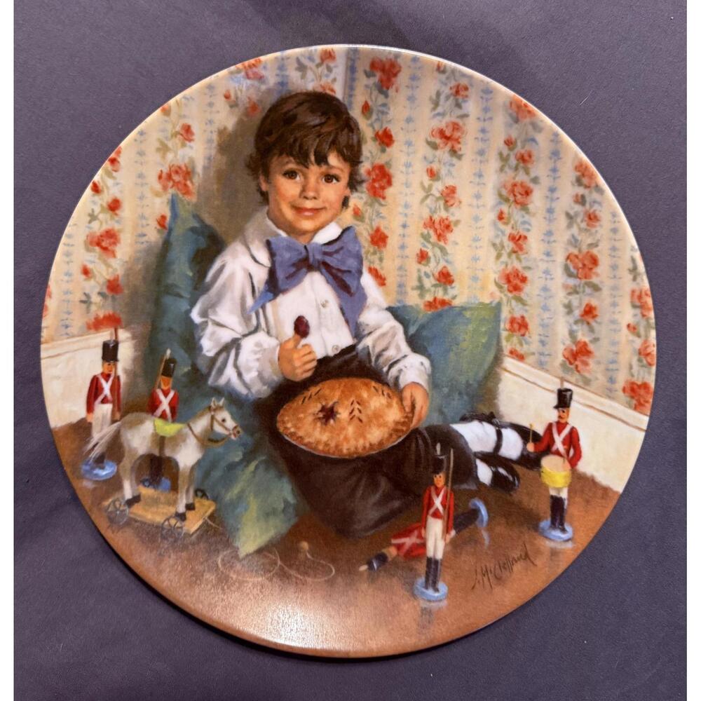 Little Jack Horner Collector's Plate, Mother Goose, by John McClelland,Reco, Vtg